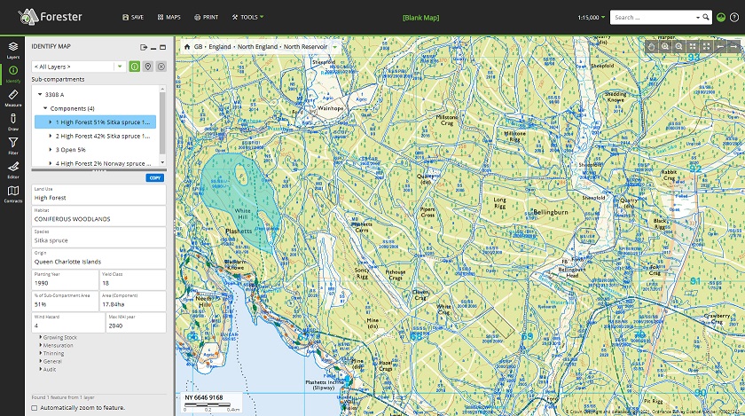 Screenshot of Forester application