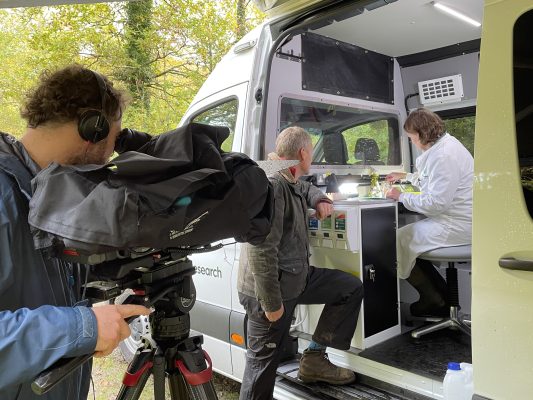BBC Countryfile filming the FR mobile laboratory.