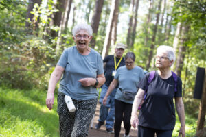 Walking group participants at Chopwell Wood