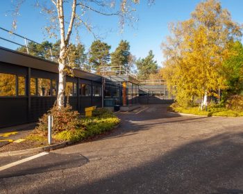 The front entrance of our Northern Research Station in autumn.