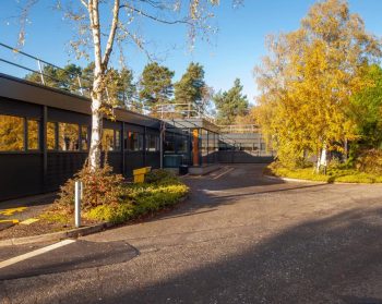 The front entrance of our Northern Research Station in autumn.