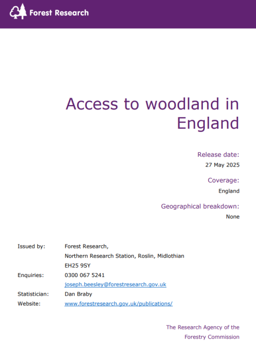 Cover of access to woodlands in England report