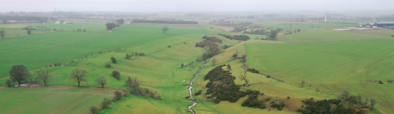 Burn at Kennetsideshead Farm. View from above. 