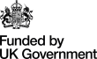 Funded by UK government logo stacked black and white